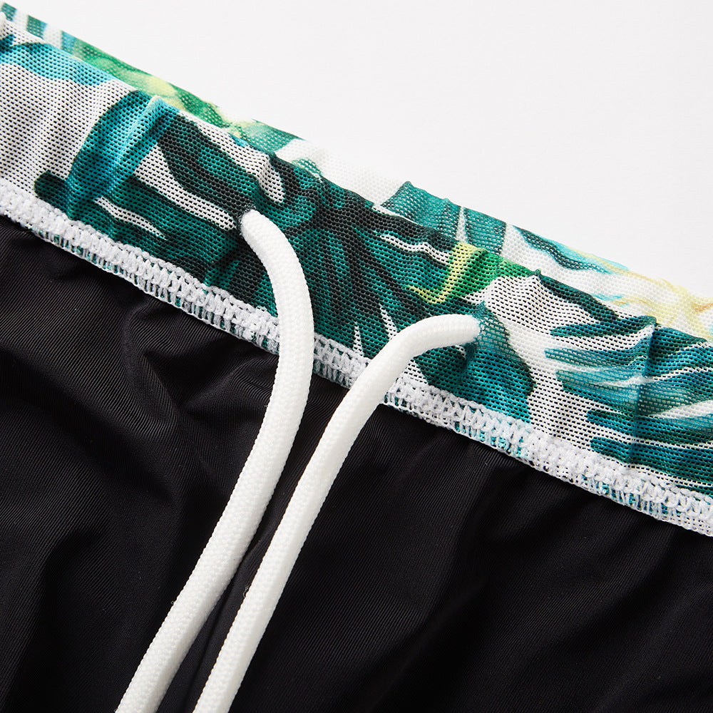 Men's Printed Swimming Trunks Tether Low Waist Boxer