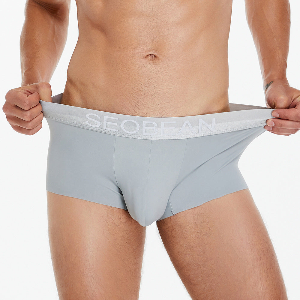 Men's Underwear Low Waist Ice Silk Boxers