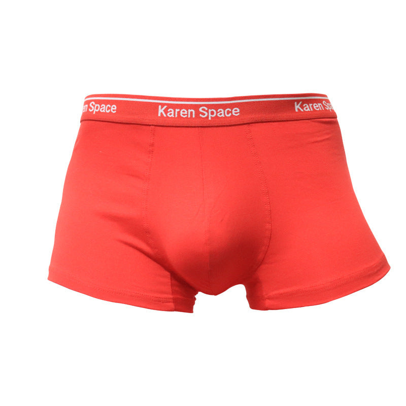 Cotton Men's Solid Color Boxers