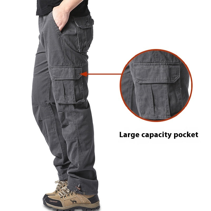 Cotton Multi-pocket Cargo Pants Men's Loose Wear-resistant Loose Outdoor Leisure