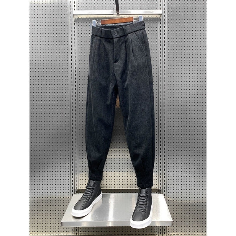 Fleece-lined Thickened Ankle-length Pants Male