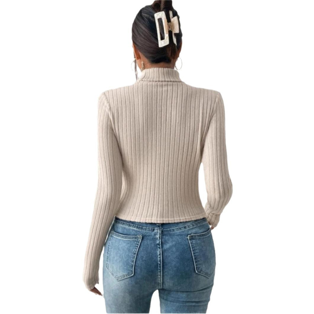 Women's Hollow-out Turtleneck Bottoming Shirt