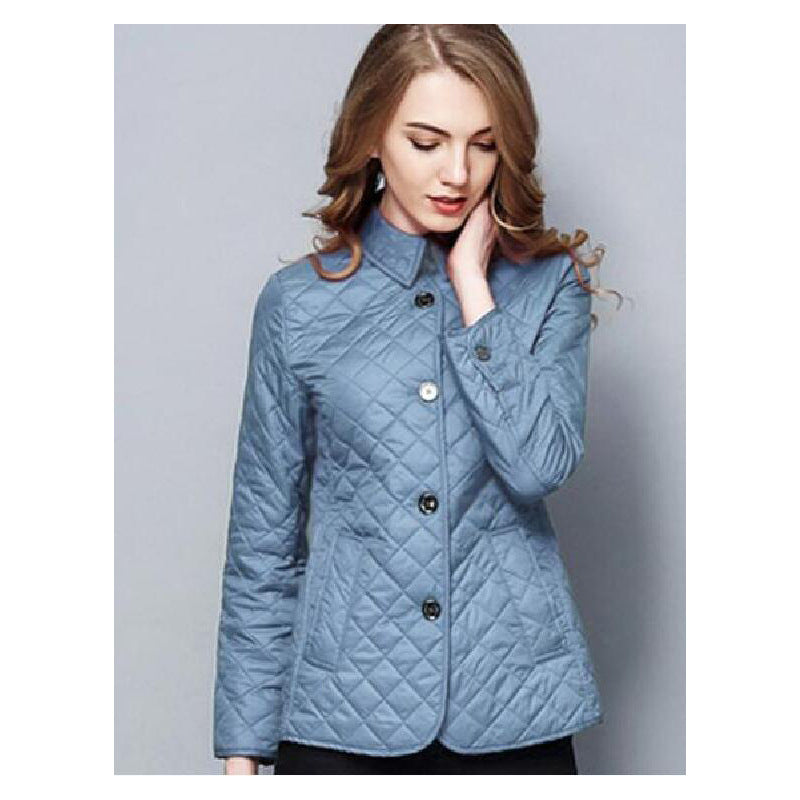 Fashionable Temperament Lapel Single Breasted Slim Fit Warm Cotton-padded Jacket