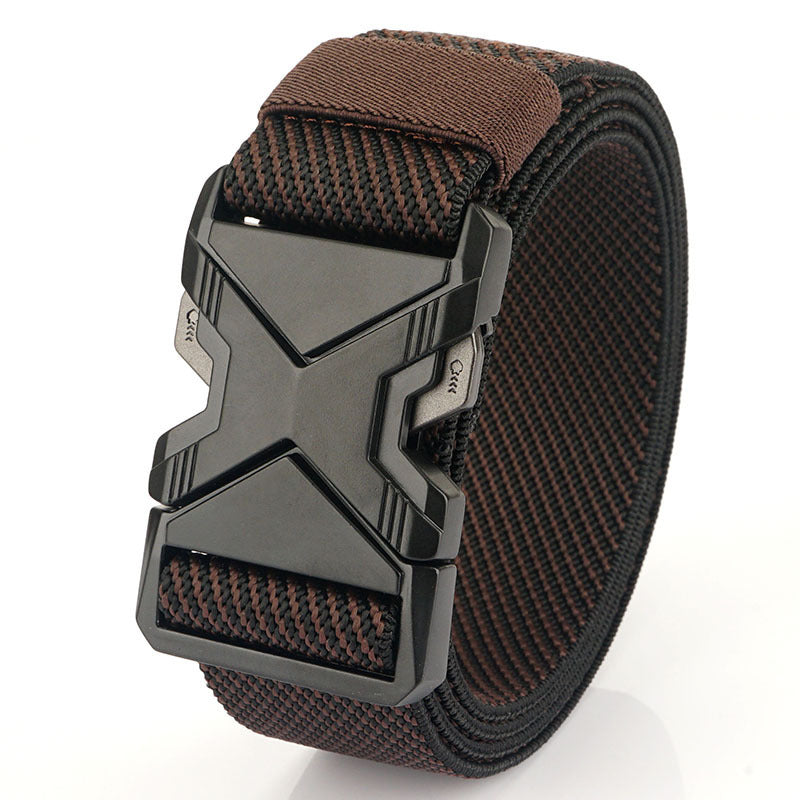 Fashion Commuter Casual Men's Belt Woven Elastic Minimalist Alloy Buckle