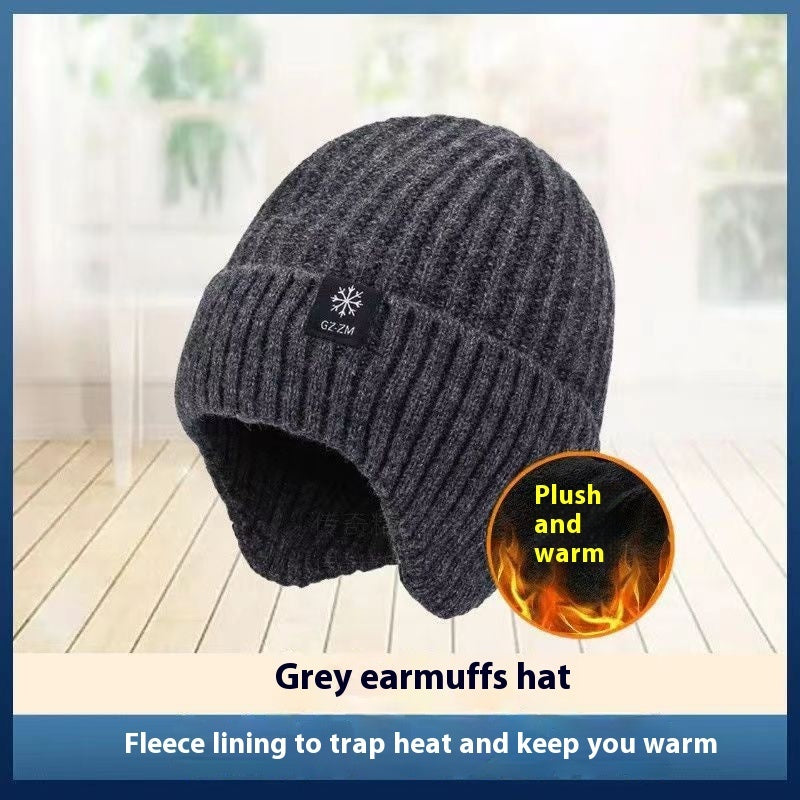 Middle-aged And Elderly People's Hats Men's Winter Warm Wool Hat Ear Protection