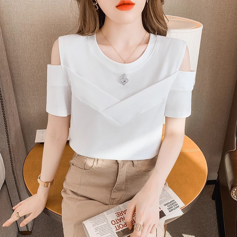 Fashion Chic Off-the-shoulder Short Sleeve Top For Women