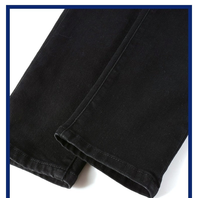 Black Patch Pleated Jeans For Men