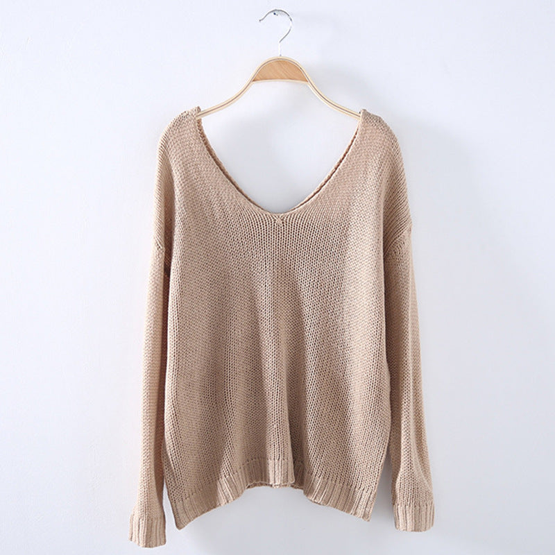 Off-the-shoulder Long Sleeve Sweater For Women