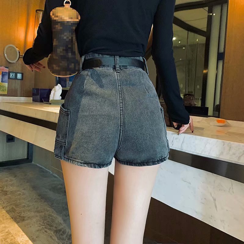 Denim shorts women straight loose women high