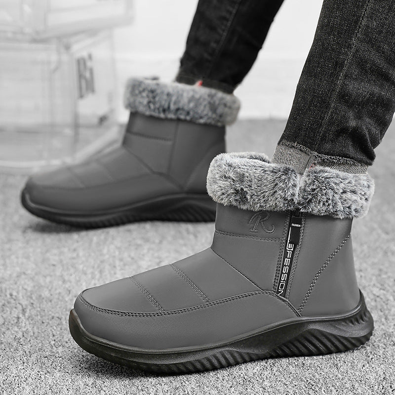 Cotton-padded Shoes Men's High-top Cotton Boots Fleece-lined Thick