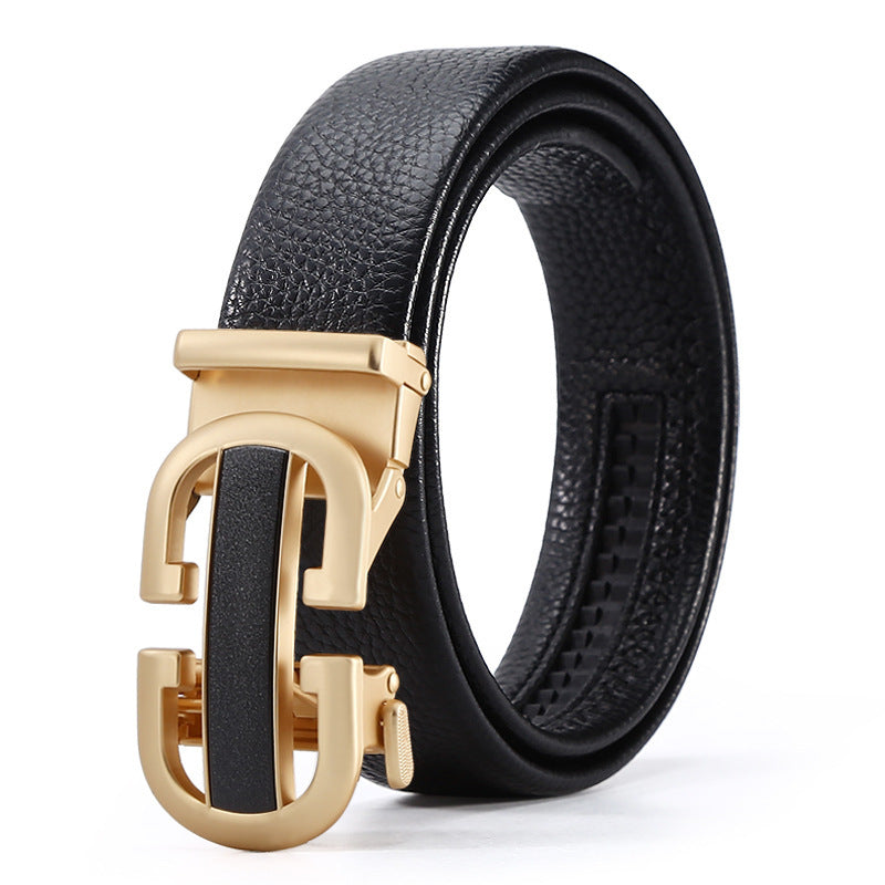 Men's Automatic Leather Buckle Business Belt