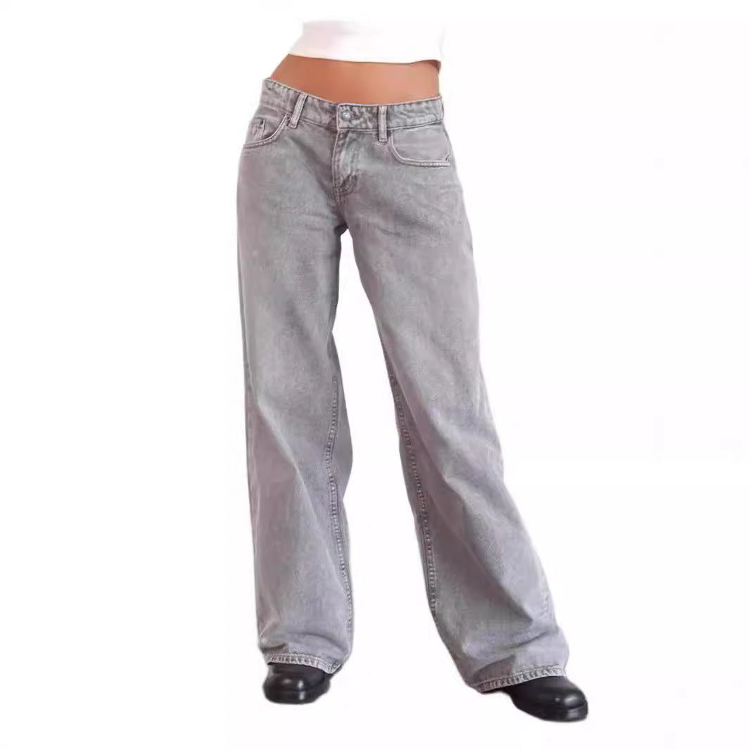 Street Wide Leg Denim Women's Pants