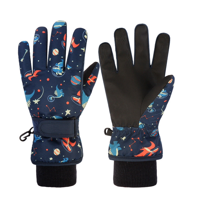 Children's Skiing Gloves With Thickened Fleece For Warmth