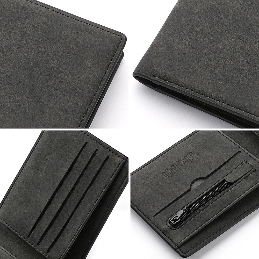 Men's Fashion Personality Vintage Zipper Simple Wallet