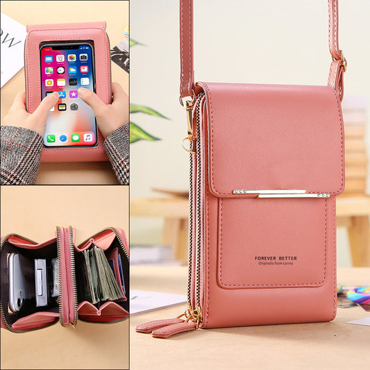 Touch Screen Mobile Phone Bag Small Crossbody Shouder Bags Women Long Wallet