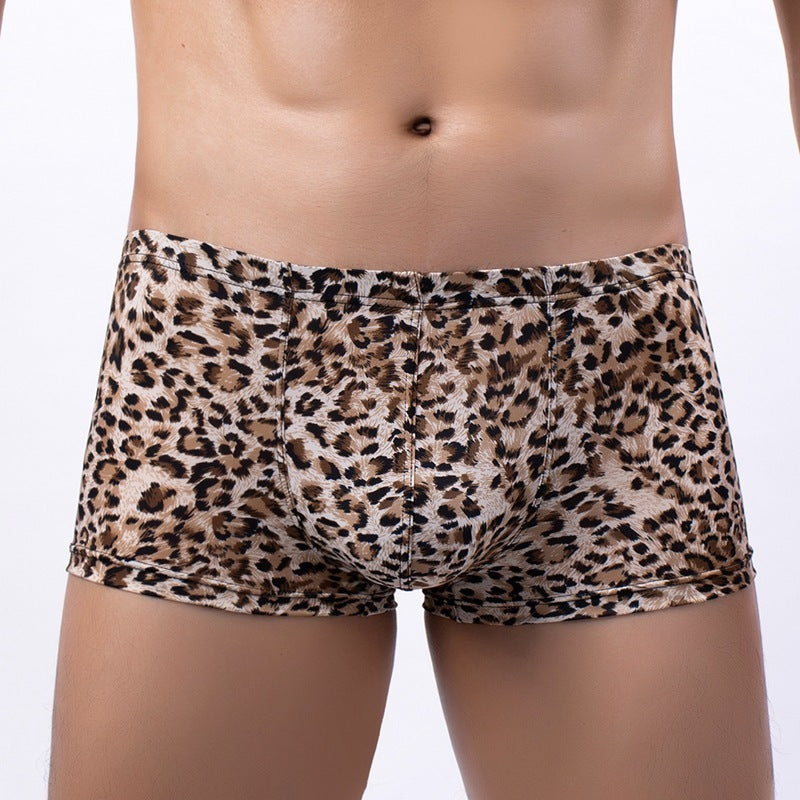 New Men's Boxer Briefs Printed Leopard Snake Print Low Waist Breathable And Comfortable