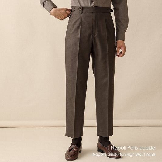 High Waist Suit Pants Men's Spring And Summer Straight