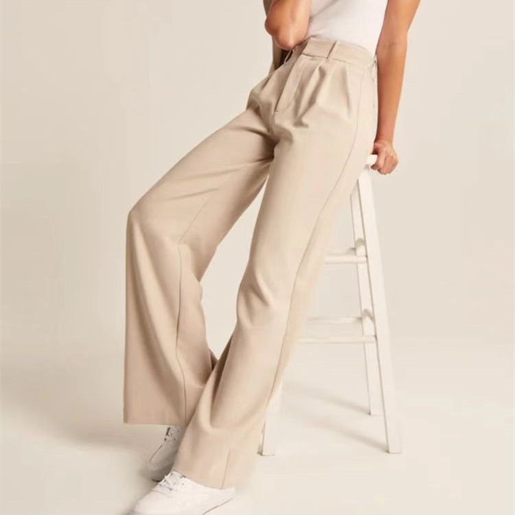 High Waist Wide Leg Pants Versatile Belt