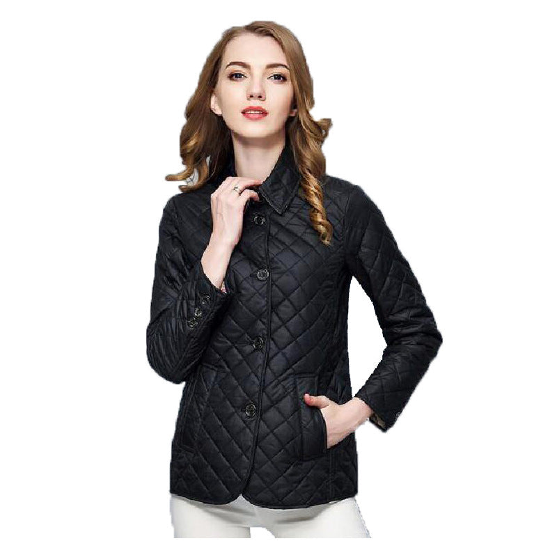 Fashionable Temperament Lapel Single Breasted Slim Fit Warm Cotton-padded Jacket