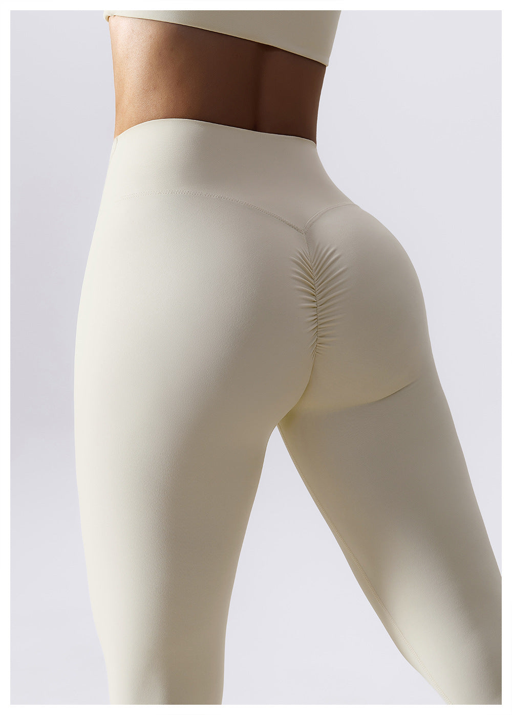 European And American Drawstring Belly Contracting Nude Feel High Waist Yoga Pants