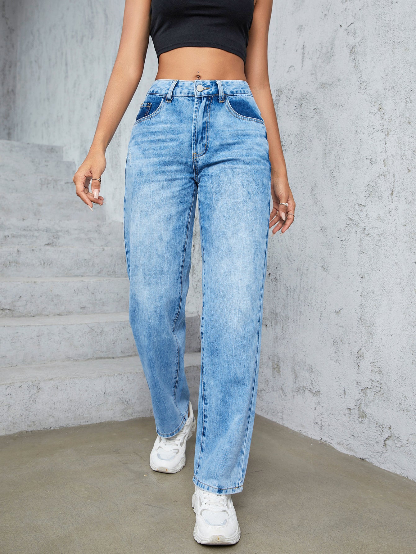 Simple And Stylish Casual Trousers Street Skinny Jeans