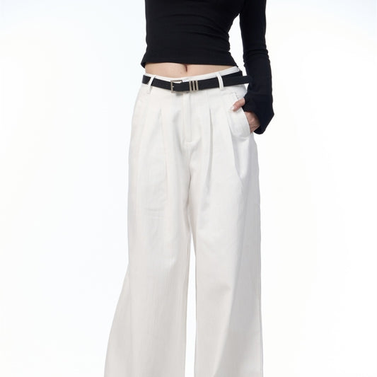 High Street Retro Loose Straight-leg Wide-leg Pants