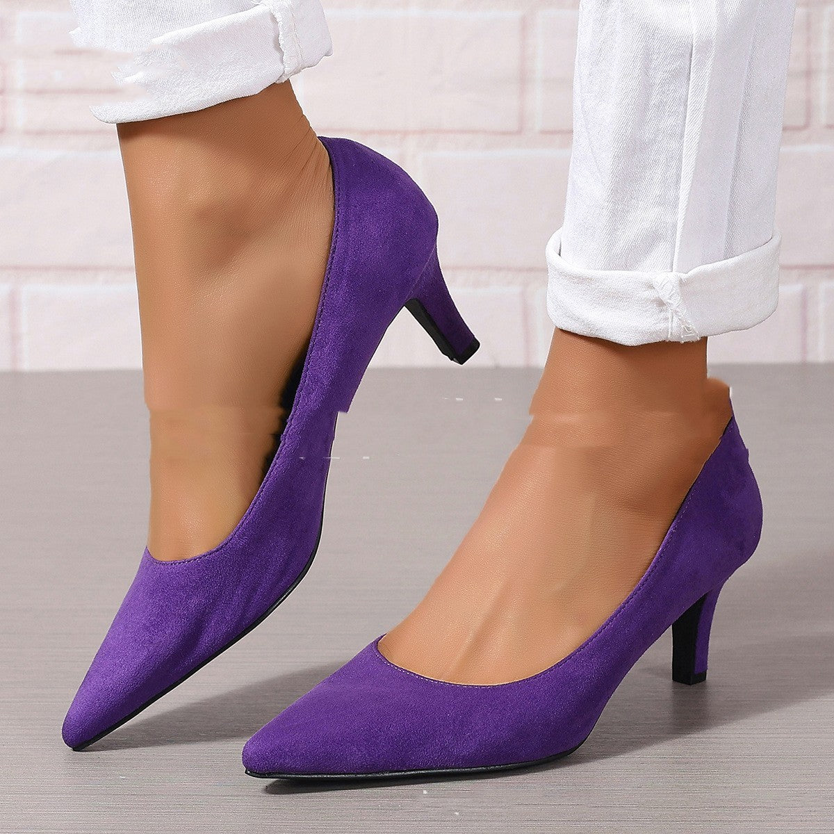 Fashion Ladies Stiletto Heel Slip-on Fashion Shoes