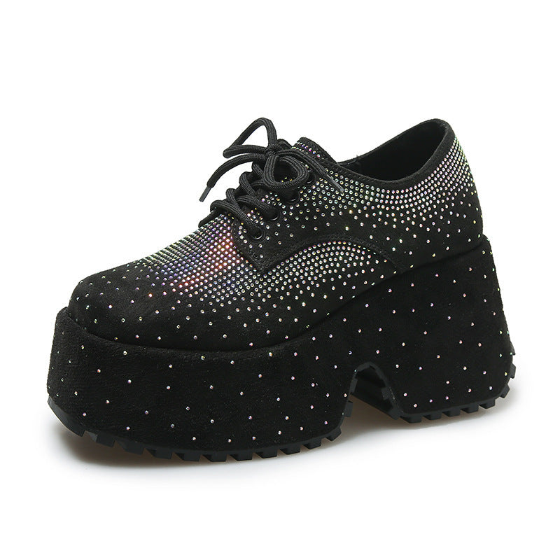 Women's Fashion Starry Rhinestone Platform Low-top Shoes