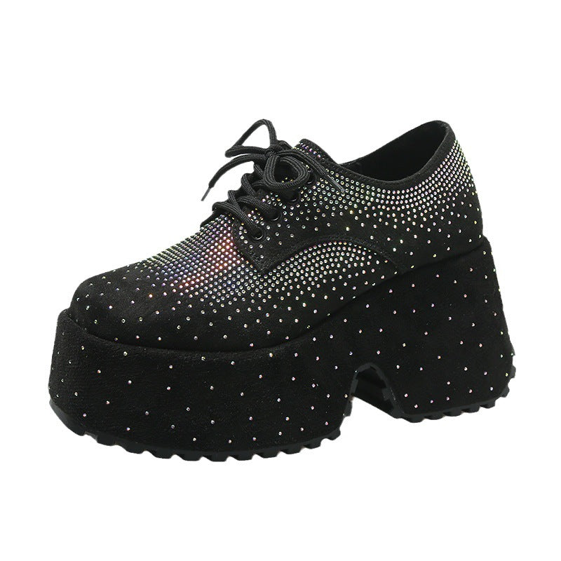 Women's Fashion Starry Rhinestone Platform Low-top Shoes