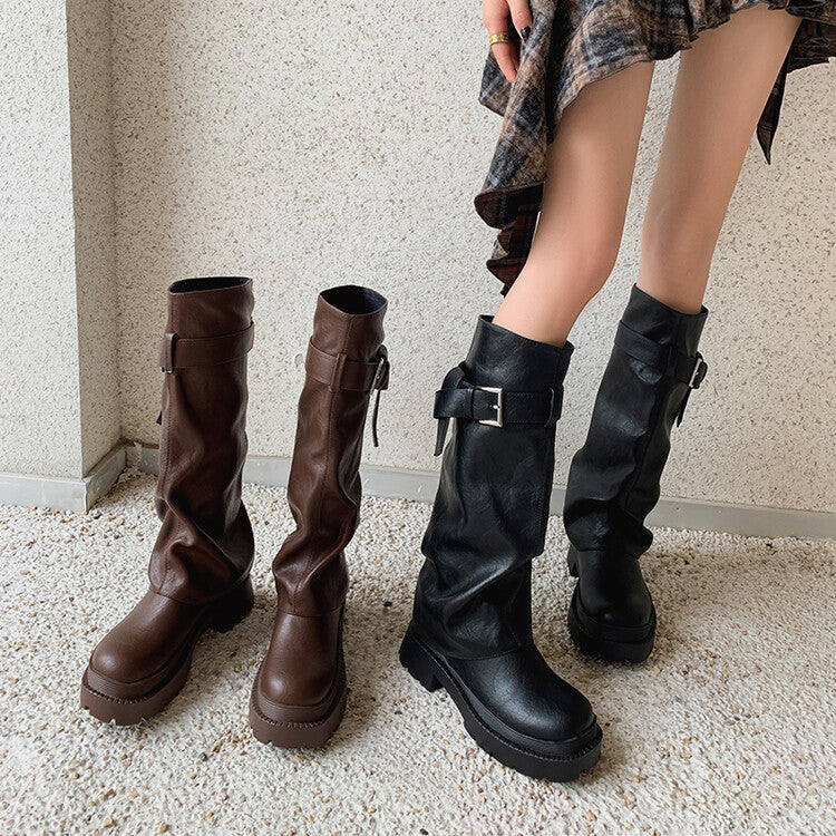 Fashion Thick-soled Waste Soil Wind Pants Boots