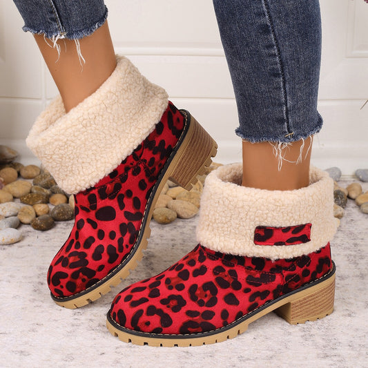 Artificial Plush Women's Winter Plus Size Mid Boots