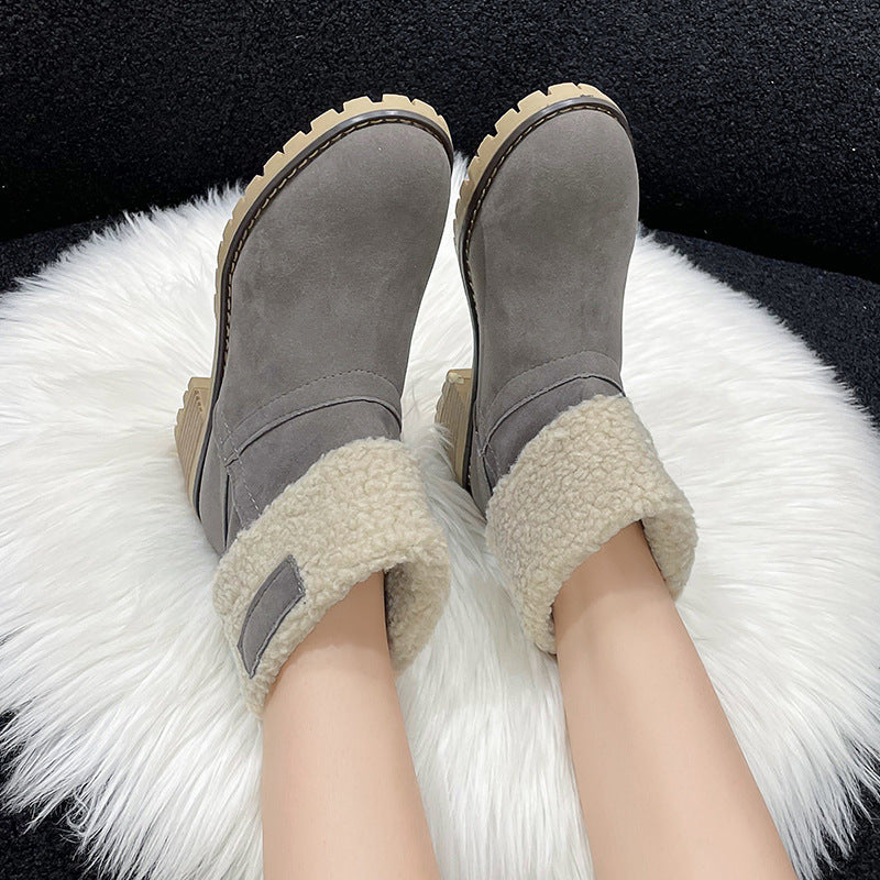 Artificial Plush Women's Winter Plus Size Mid Boots