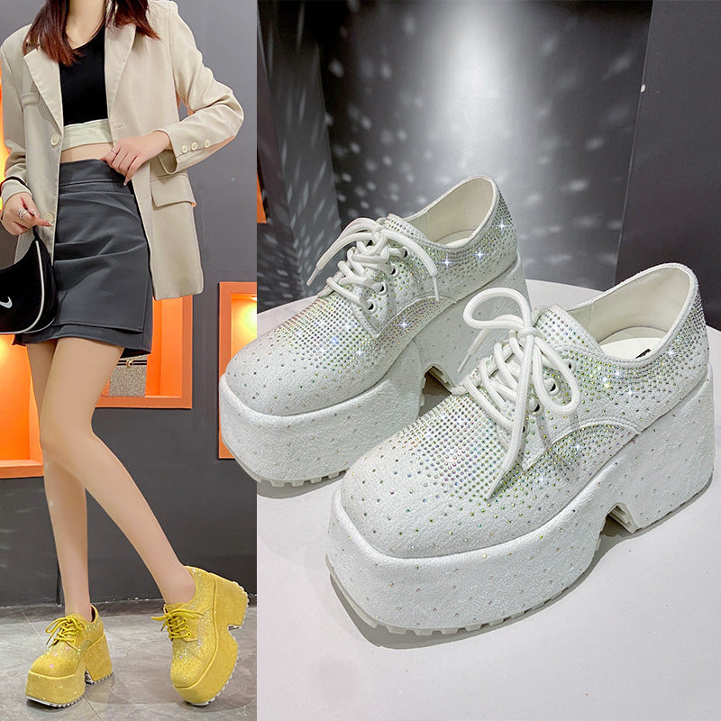 Women's Fashion Starry Rhinestone Platform Low-top Shoes