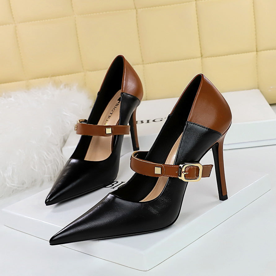 Retro High Heels Women's Shoes Stiletto Heel