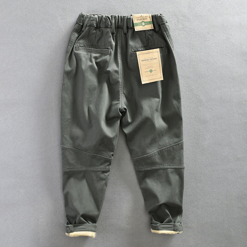 Men's Workwear Velvet Padded Casual Pants