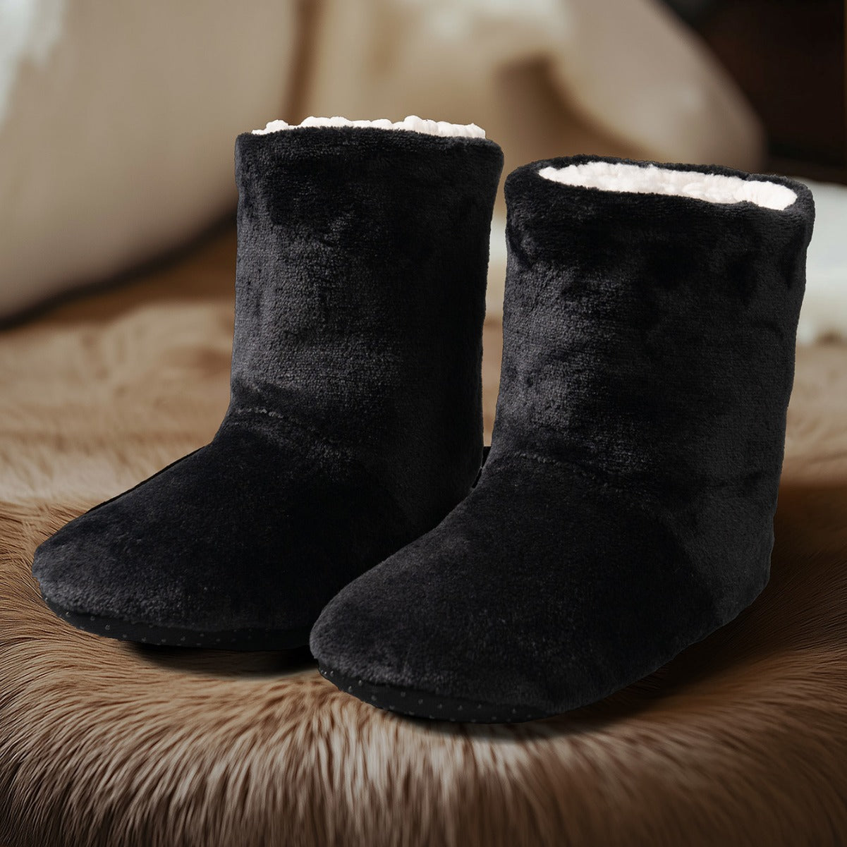 Thickened Fleece-lined Warm Floor Boots Mid-calf