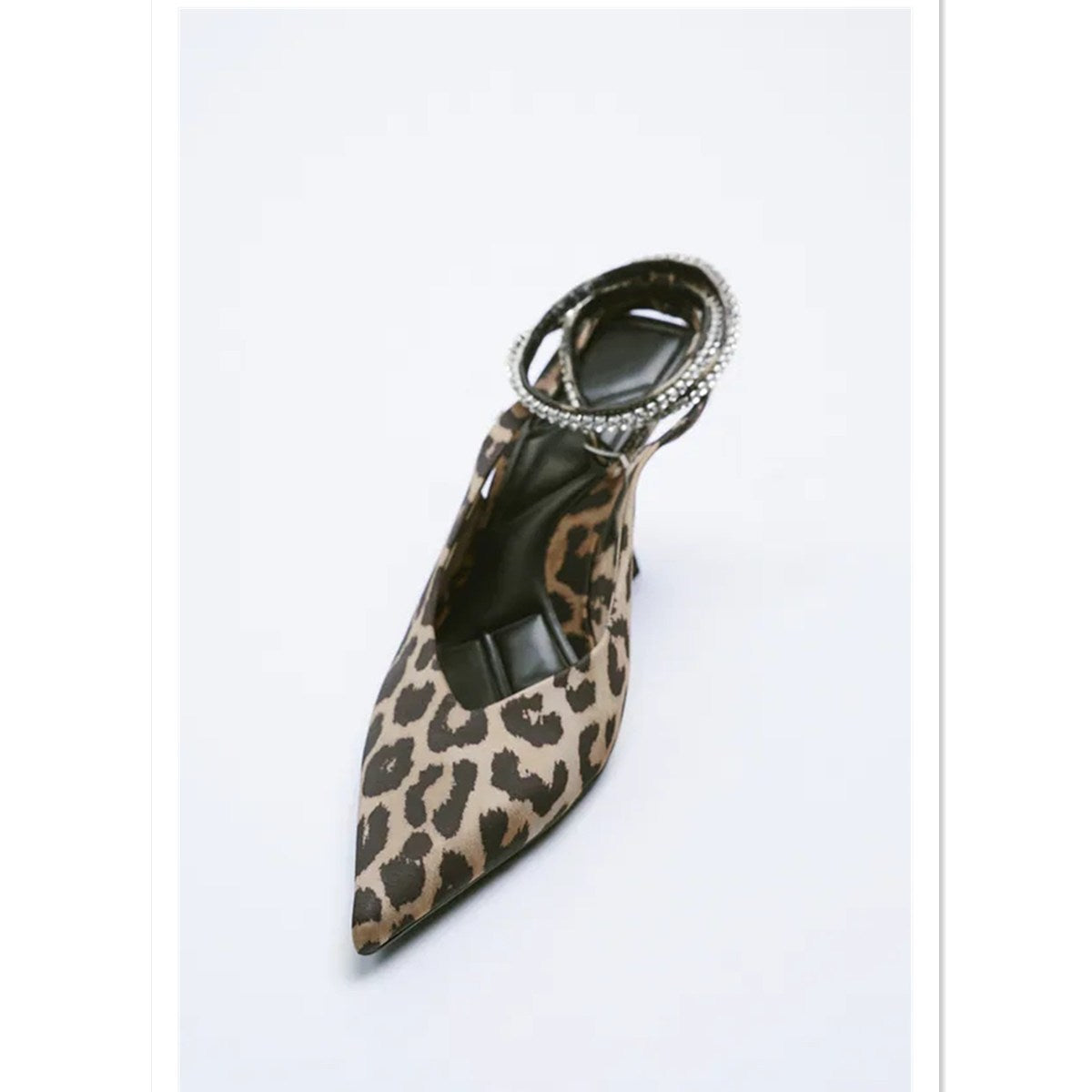 Personalized Leopard Print Suede Mid Heel Pointed Toe Strap Sandals