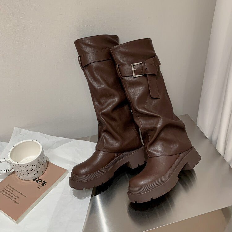 Fashion Thick-soled Waste Soil Wind Pants Boots