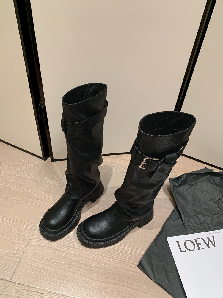 Fashion Thick-soled Waste Soil Wind Pants Boots