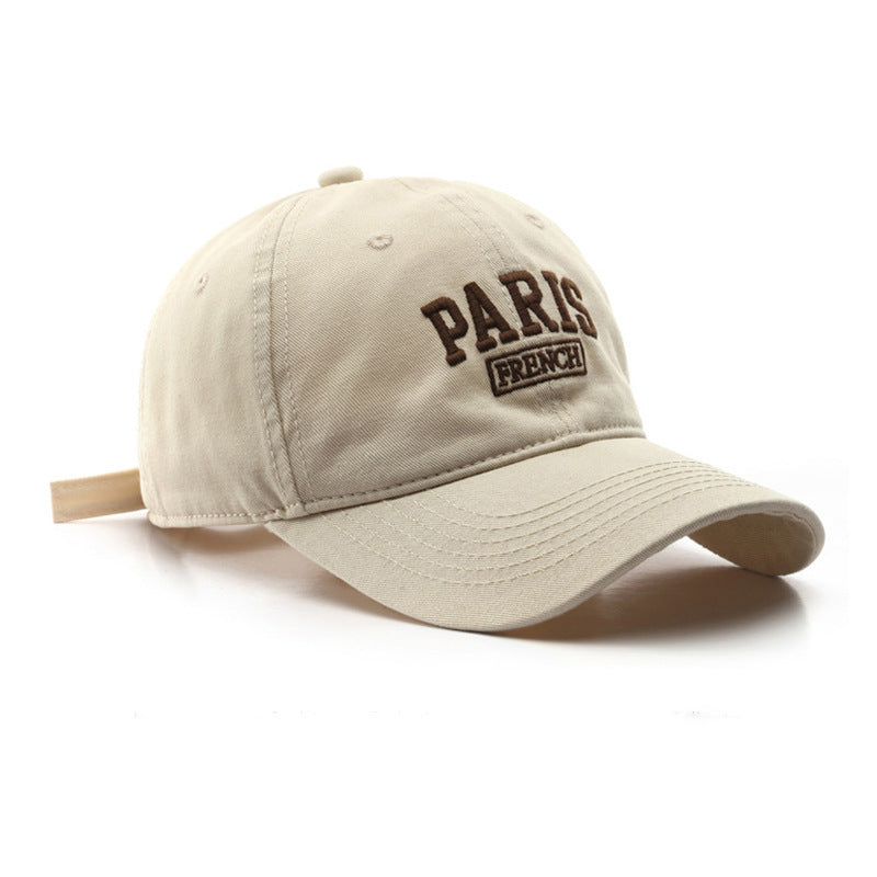 Personalized Washed Letters Embroidered Peaked Cap Outdoor Travel