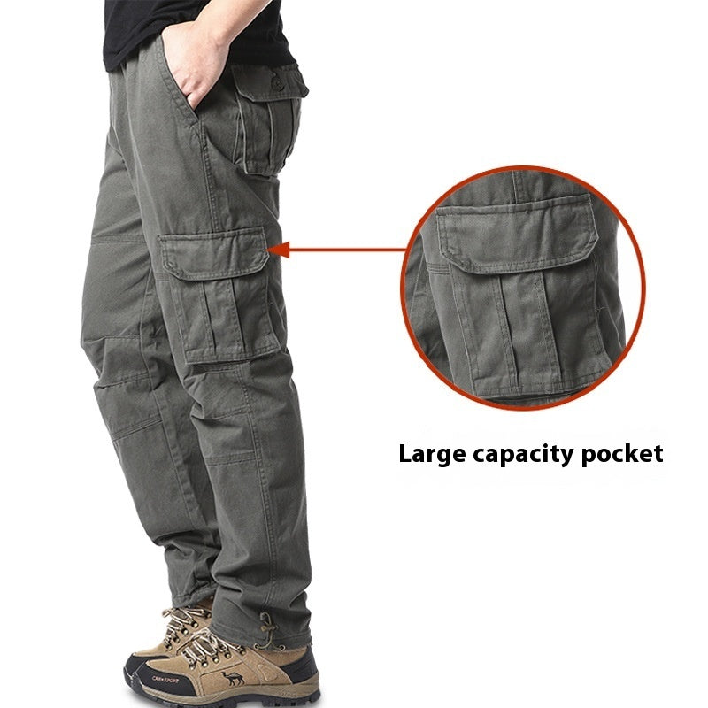 Cotton Multi-pocket Cargo Pants Men's Loose Wear-resistant Loose Outdoor Leisure