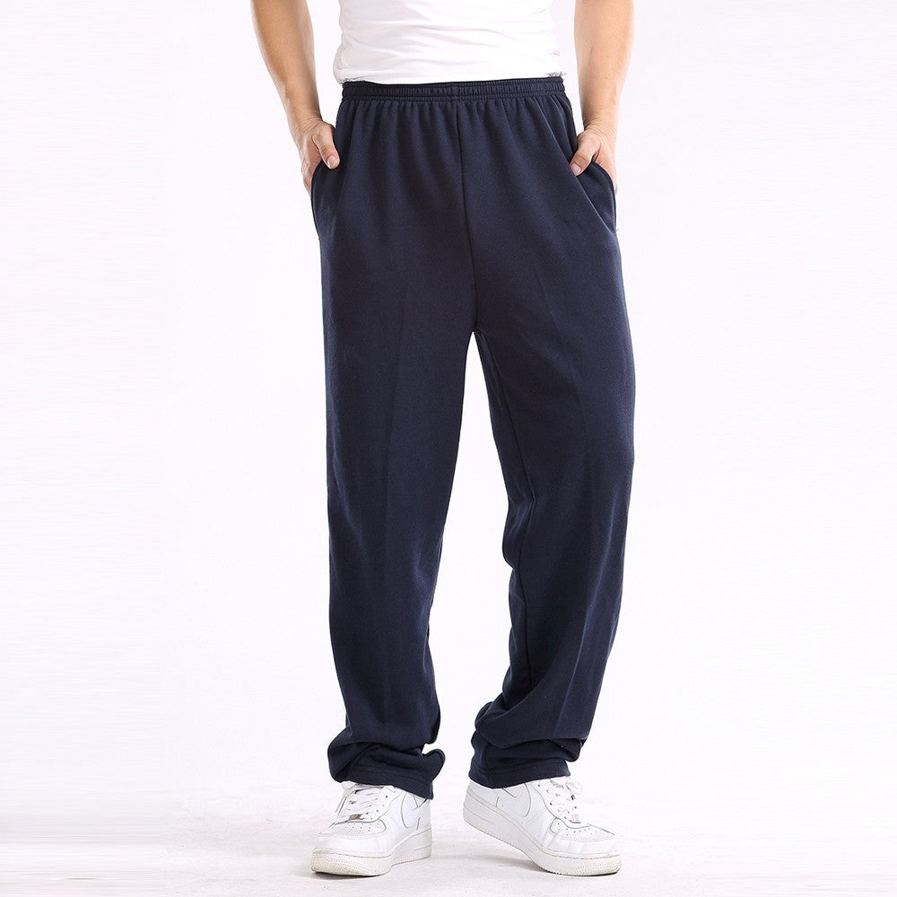 Casual Trousers Men's Home Straight Sweater Solid Color Loose Trousers