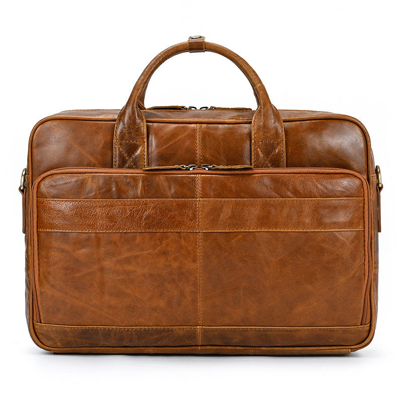 Men's First Layer Cowhide Portable Briefcase