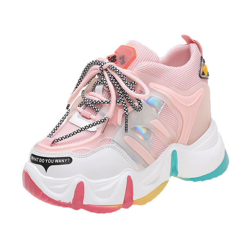 Platform Platform Sports Inner Heightening Rainbow Shoes