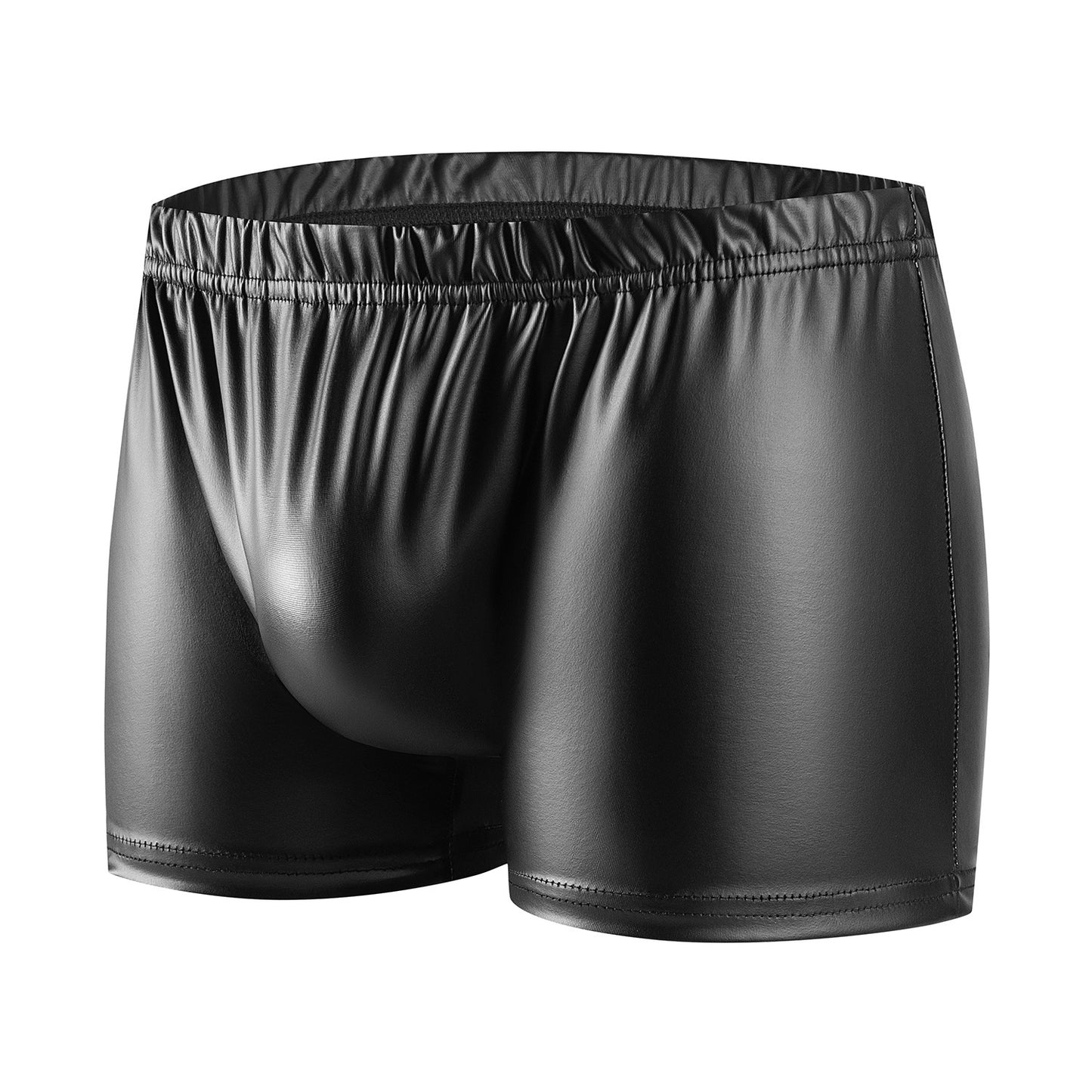 Men's Close-fitting Matte Soft Leather Square Shorts Slim Leather Underwear