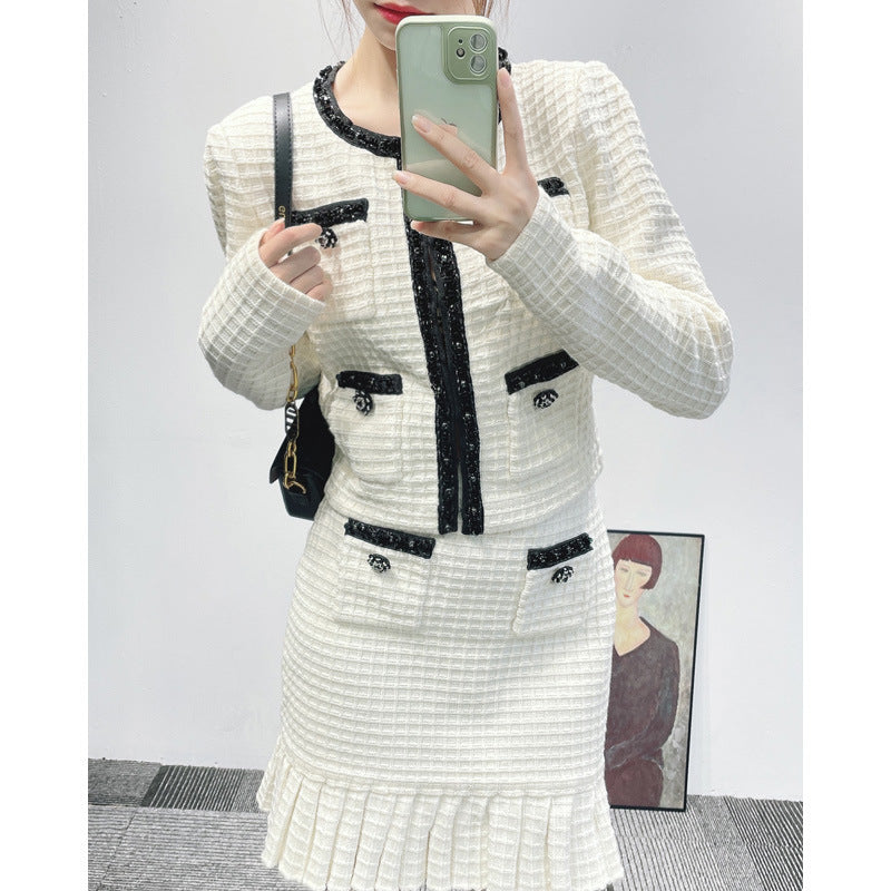 Winter New Women's Clothing Two-piece Skirt Top Knitted