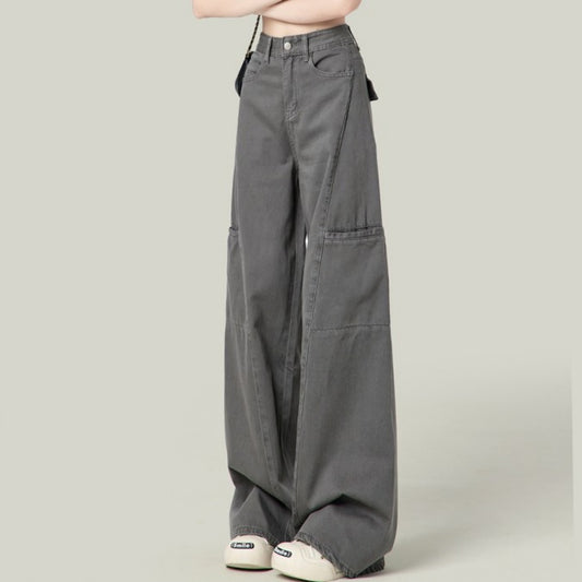 Cement Gray American Wide Leg Work Pants