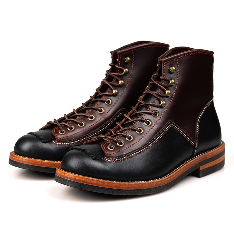 Male American Retro Motorcycle Boots