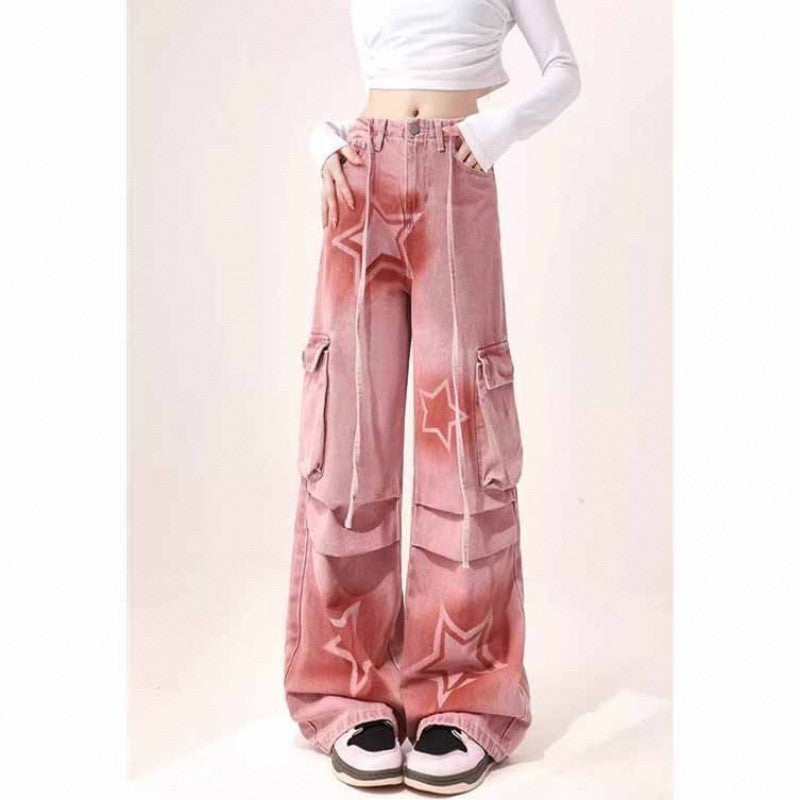 Cargo Jeans Women's Plus Size XINGX Printed Wide-leg Trousers