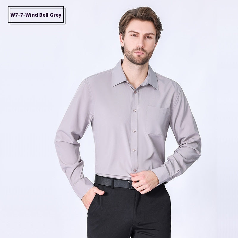 Commute Minimalist Business Professional Non-ironing Stretch Shirt Long Sleeve Men's High Sense